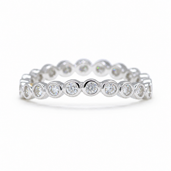 Célestia Bezel Band Ring in 925 Sterling Silver by MOA - enhanced white background main image