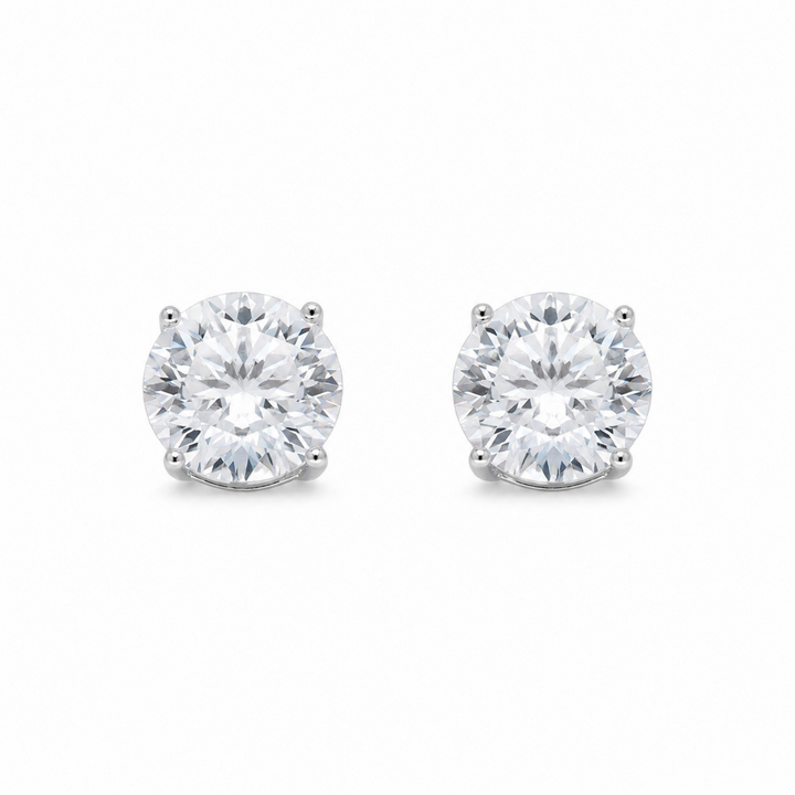 Elara Classic Stud Earrings in 925 Sterling Silver by MOA - enhanced white background main image
