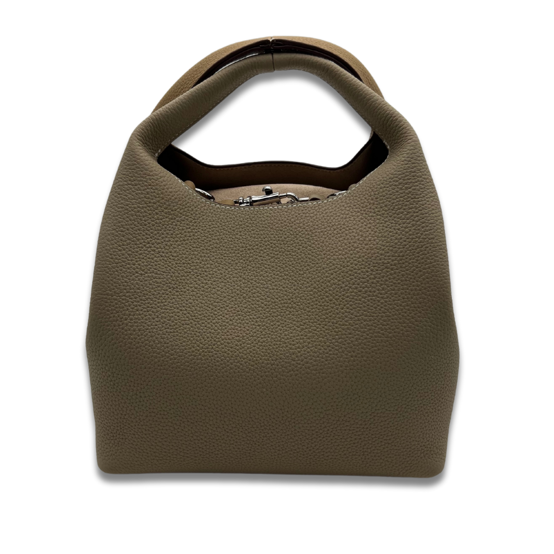 DANIELLE Leather bag - Grey/Tan