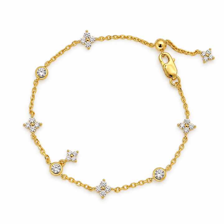 Solenne Floral Chain Bracelet 24K Gold by MOA - view 1