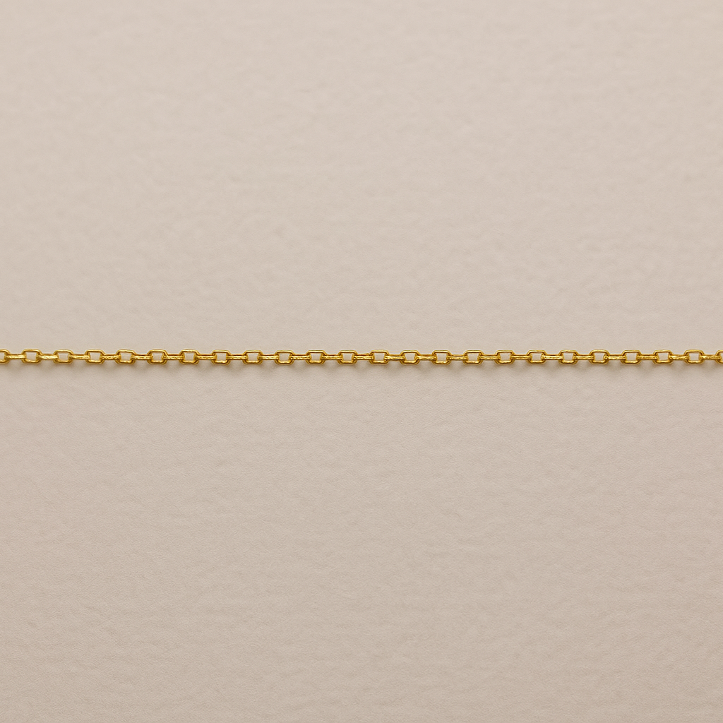 Fine gold vermeil cable chain detail of Korean-made cubic zirconia necklace