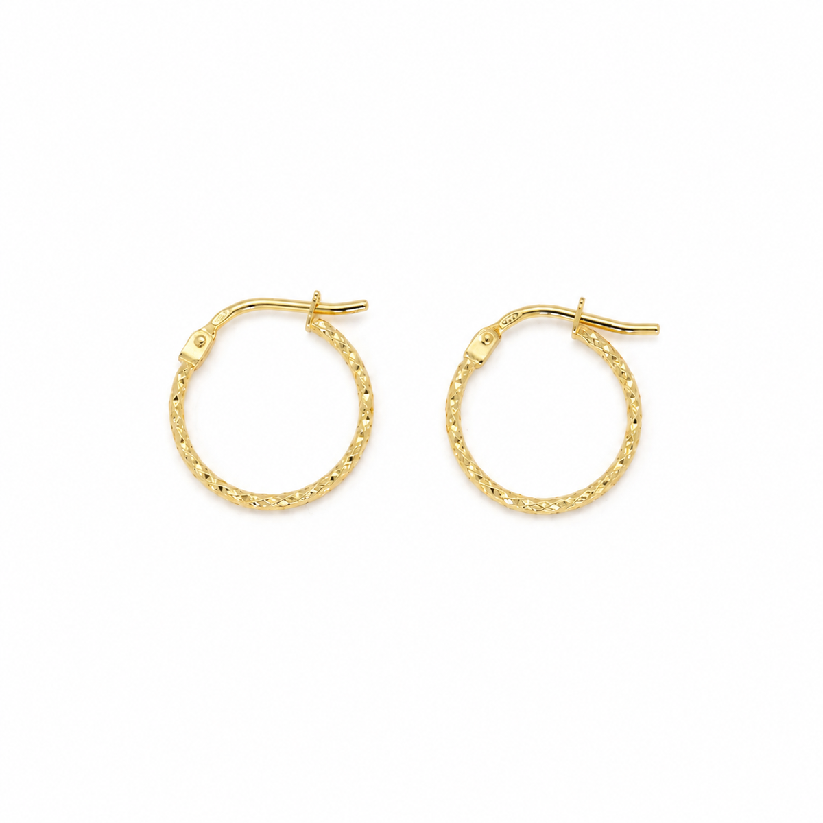 Arielle textured hoop earrings in 18K gold vermeil front view