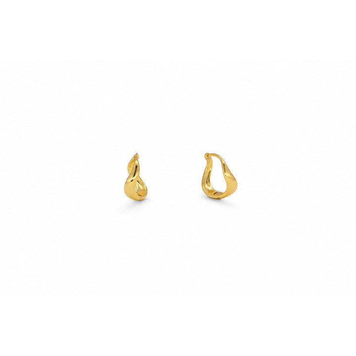 Maëlle Twisted Sculptural Hoop Earrings in Gold Vermeil front view