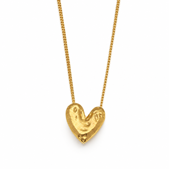 Amelia Sculpted Heart Necklace 24K Gold by MOA - view 1