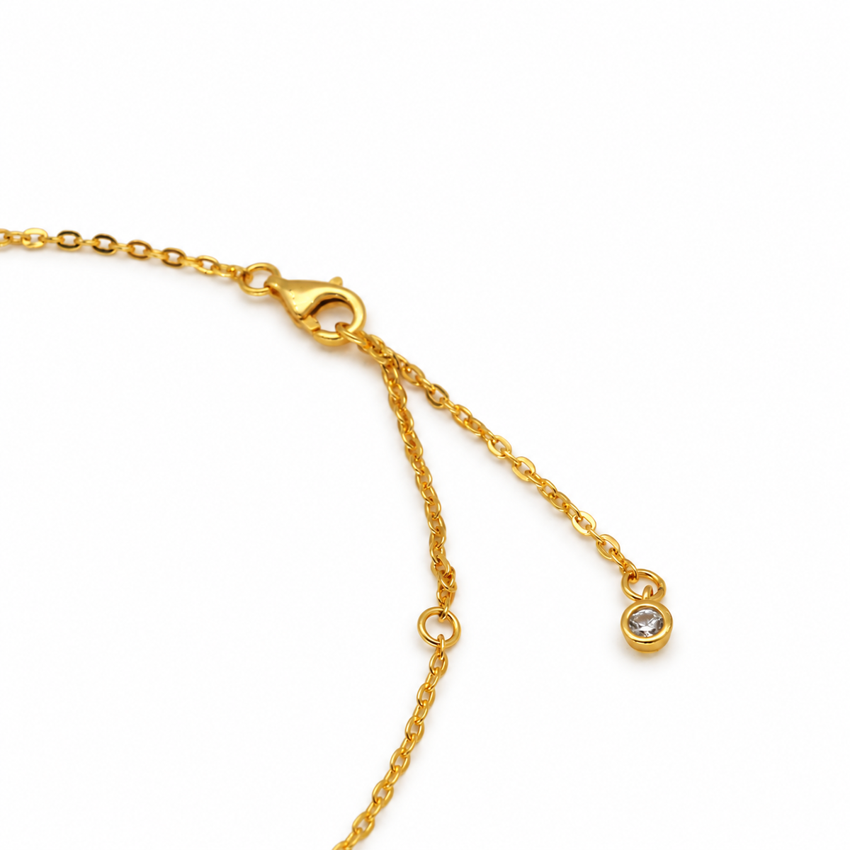 Noera Double Crystal Drop Necklace 24K Gold by MOA - view 4
