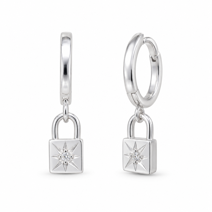 Cévara Charm Hoop Earrings front