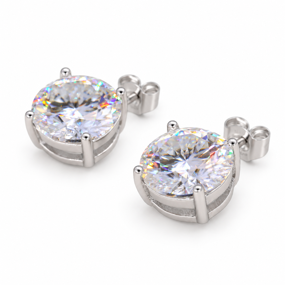 Elara Classic Stud Earrings Push Back view 2