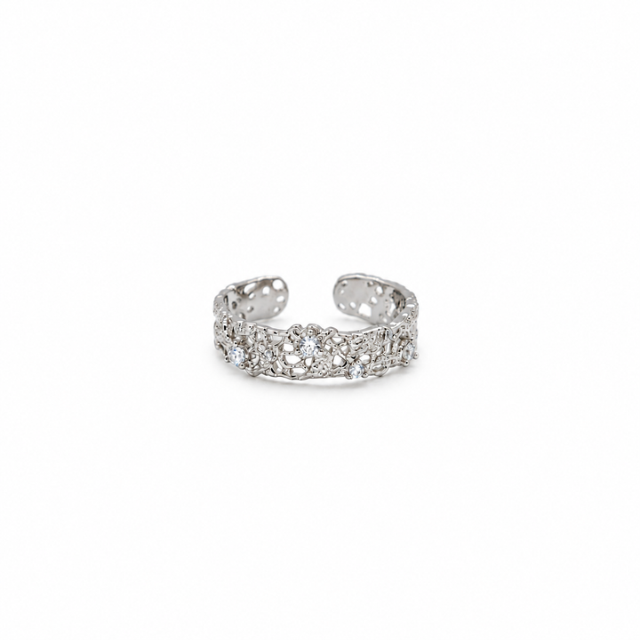 Thea Slim Filigree Open Ring in 925 Sterling Silver by MOA - view 1