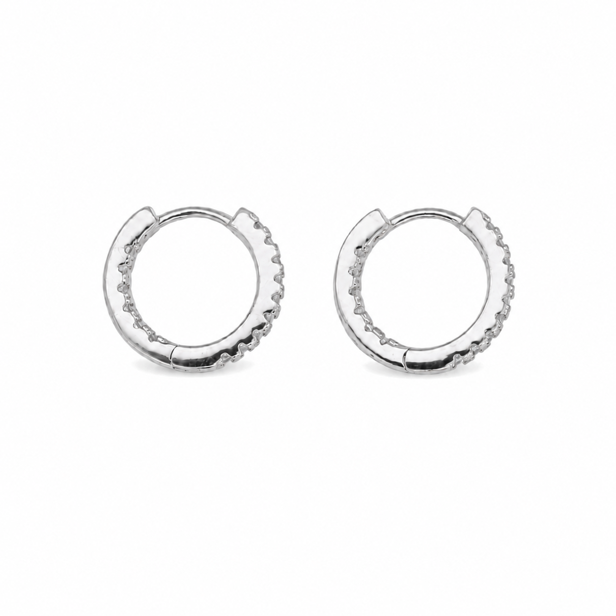 Seren Pavé Huggie Earrings in 925 Sterling Silver