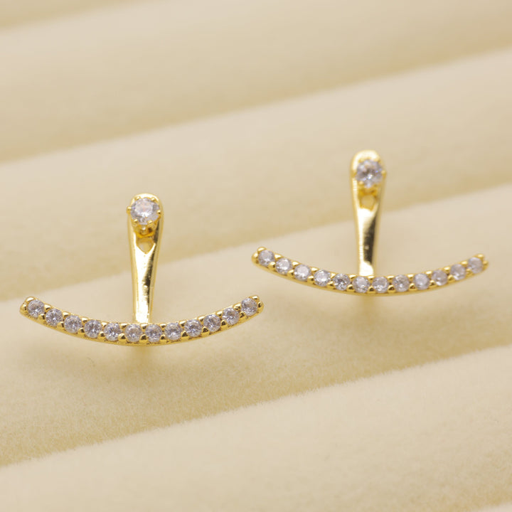 Amaris Convertible Arc Earrings in Gold Vermeil by MOA - view 1