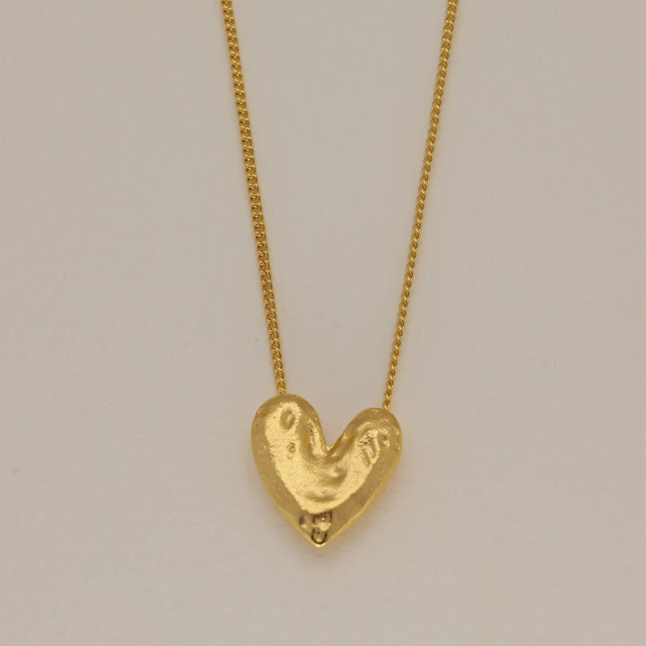 Amelia Sculpted Heart Necklace 24K Gold by MOA - view 1