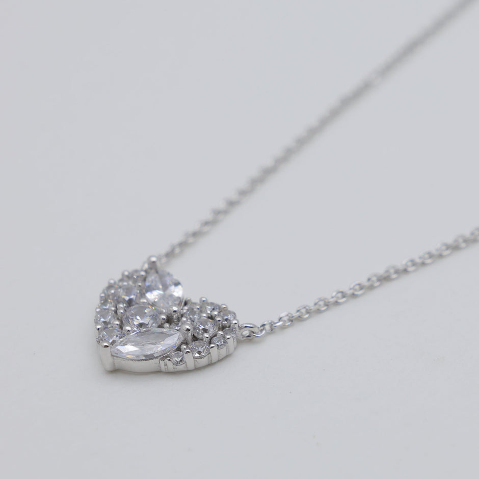 Amielle Heart Necklace in 925 Sterling Silver by MOA - view 2