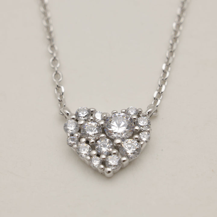 Amielle Petite Heart Necklace in 925 Sterling Silver by MOA - view 1