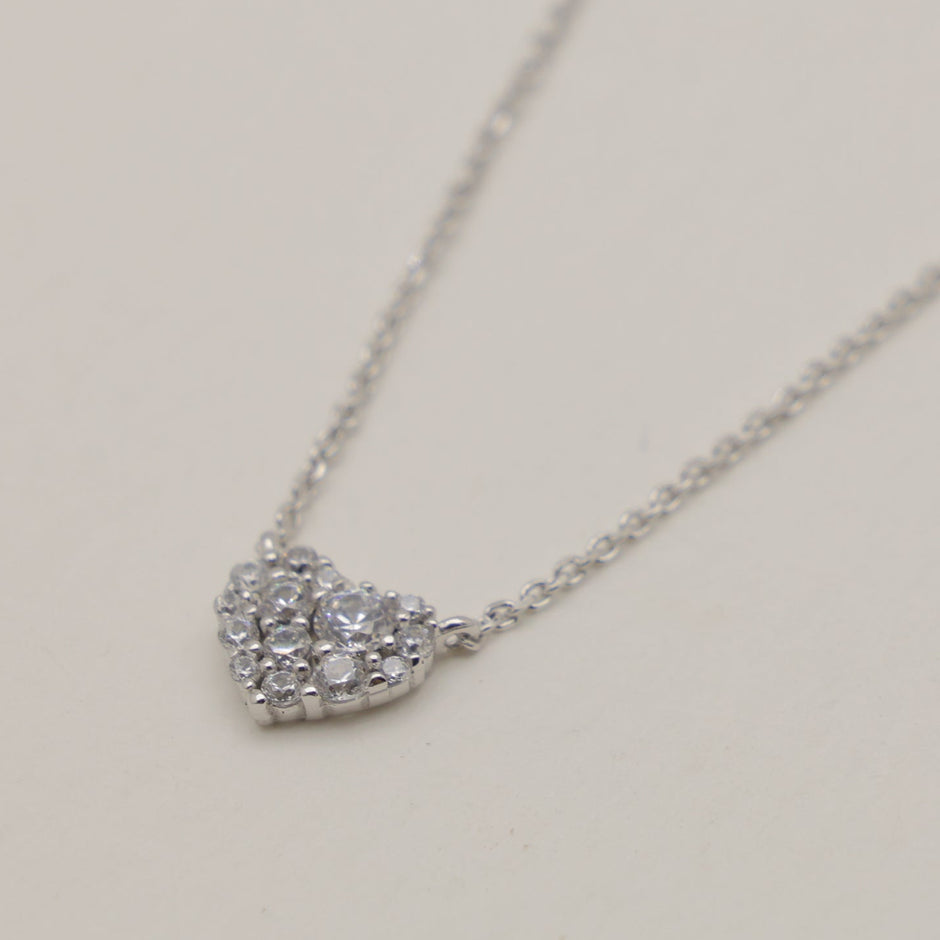 Amielle Petite Heart Necklace in 925 Sterling Silver by MOA - view 2