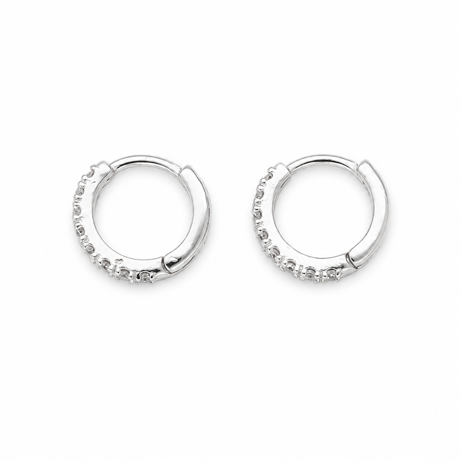 Apolline CZ Huggie Earrings in 925 Sterling Silver — back