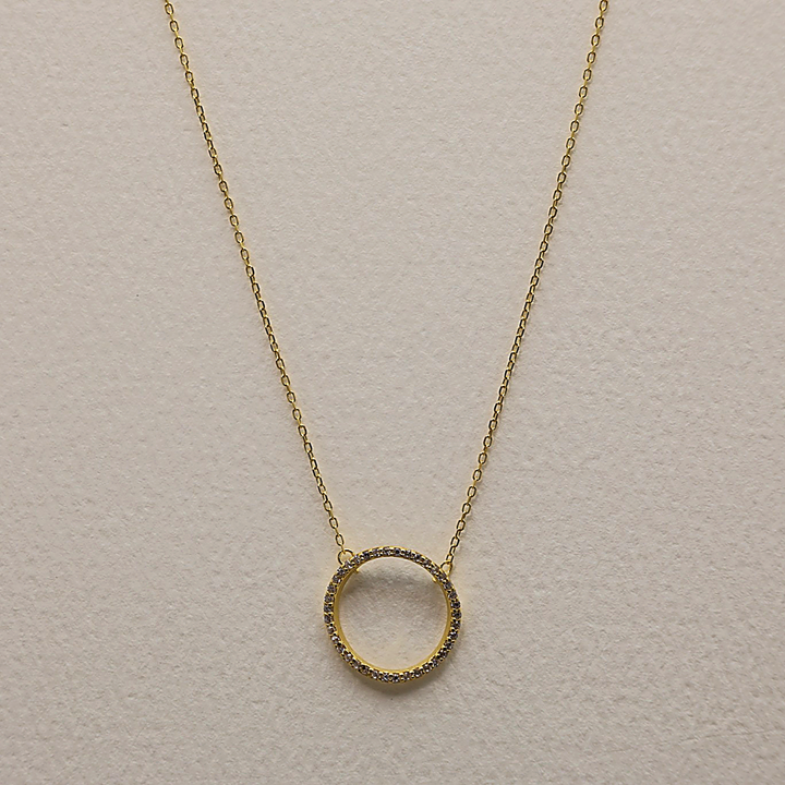 Aurele Circle Necklace in Gold Vermeil by MOA - view 1