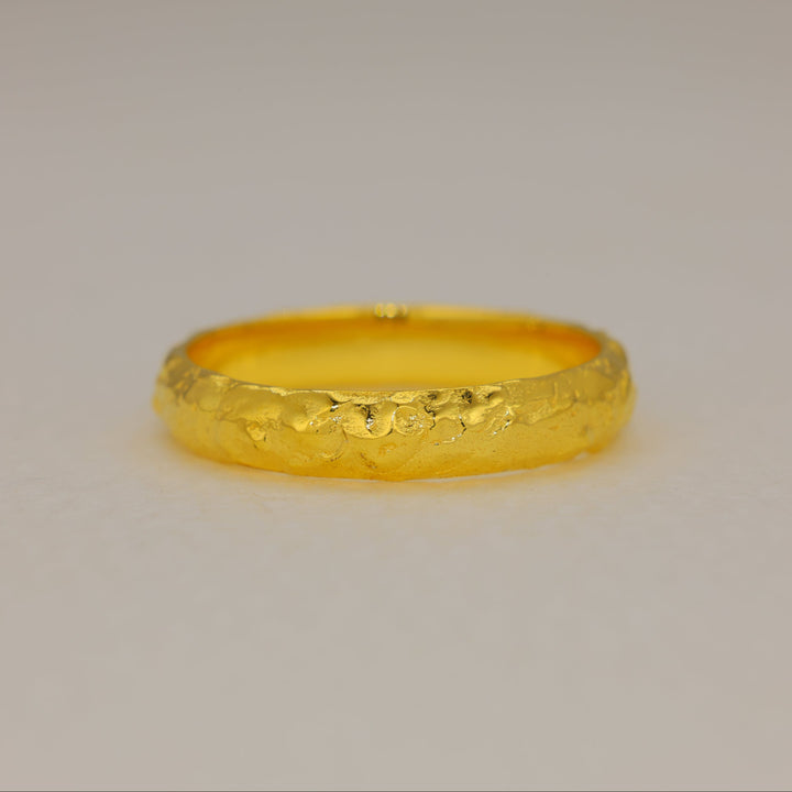 Aurelle Textured Band Ring in Gold Vermeil by MOA - view 1
