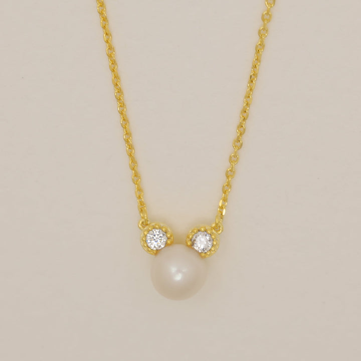 Auriane Pearl Necklace in Gold Vermeil by MOA - view 1