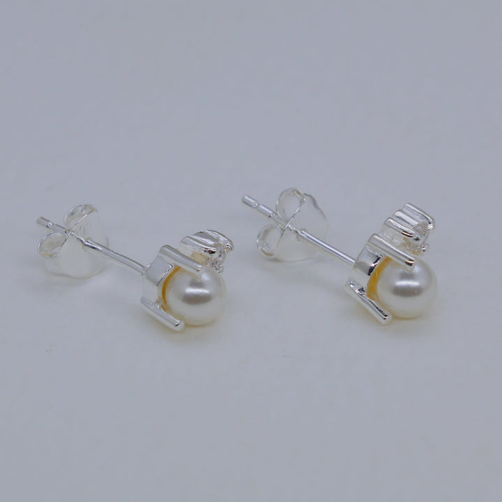 Aurine Crystal Stud Earrings in 925 Sterling Silver by MOA - view 1