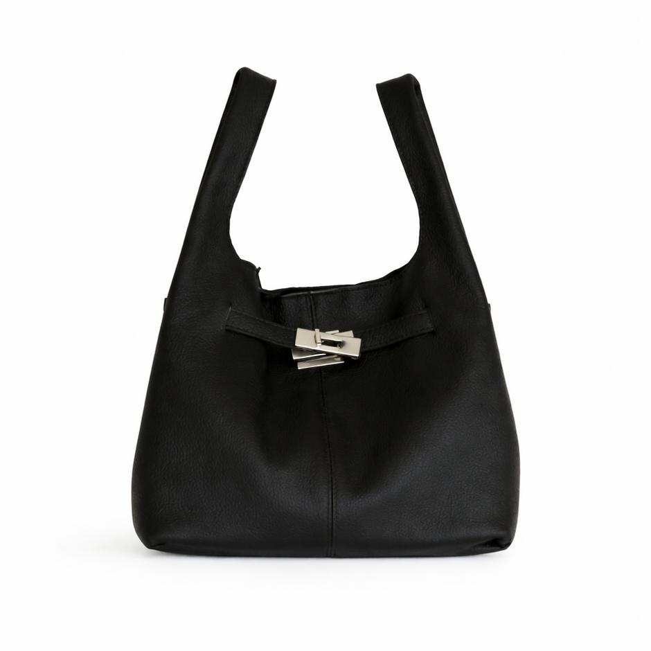Avielle Leather Hobo Bag Black by MOA - view 2
