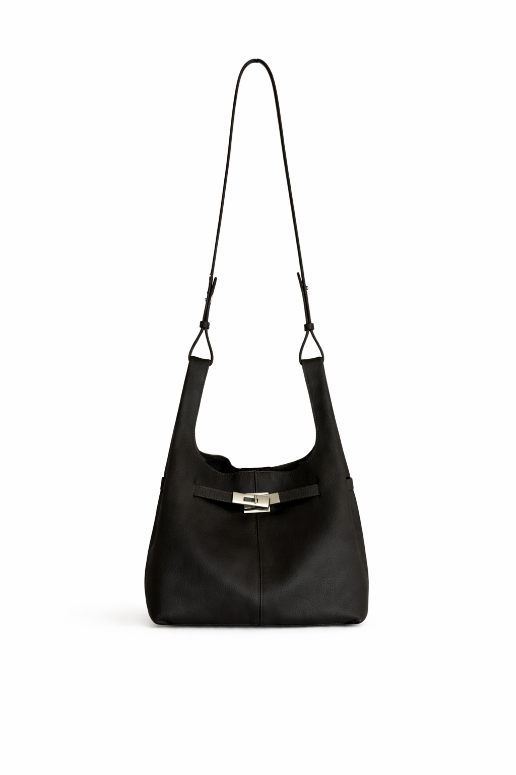Avielle Leather Hobo Bag Black by MOA - view 3