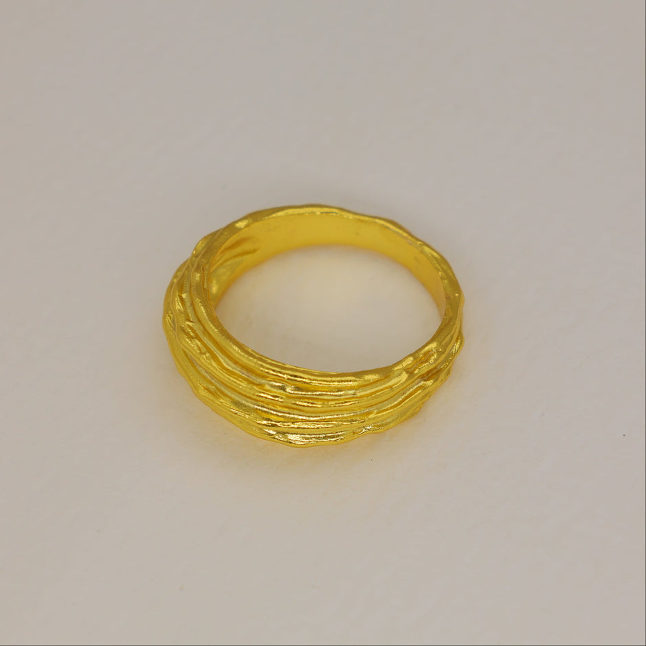 Avrelle Layered Texture Ring in 18K Gold over 925 Silver by MOA - view 2