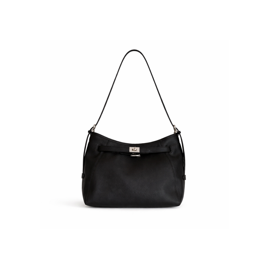 Orinne Leather Shoulder Bag in Black