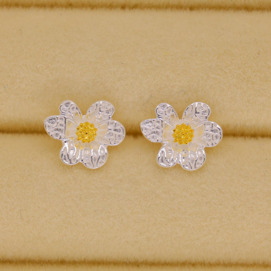 Beline Daisy Stud Earrings in 18K Gold over 925 Silver by MOA - view 2