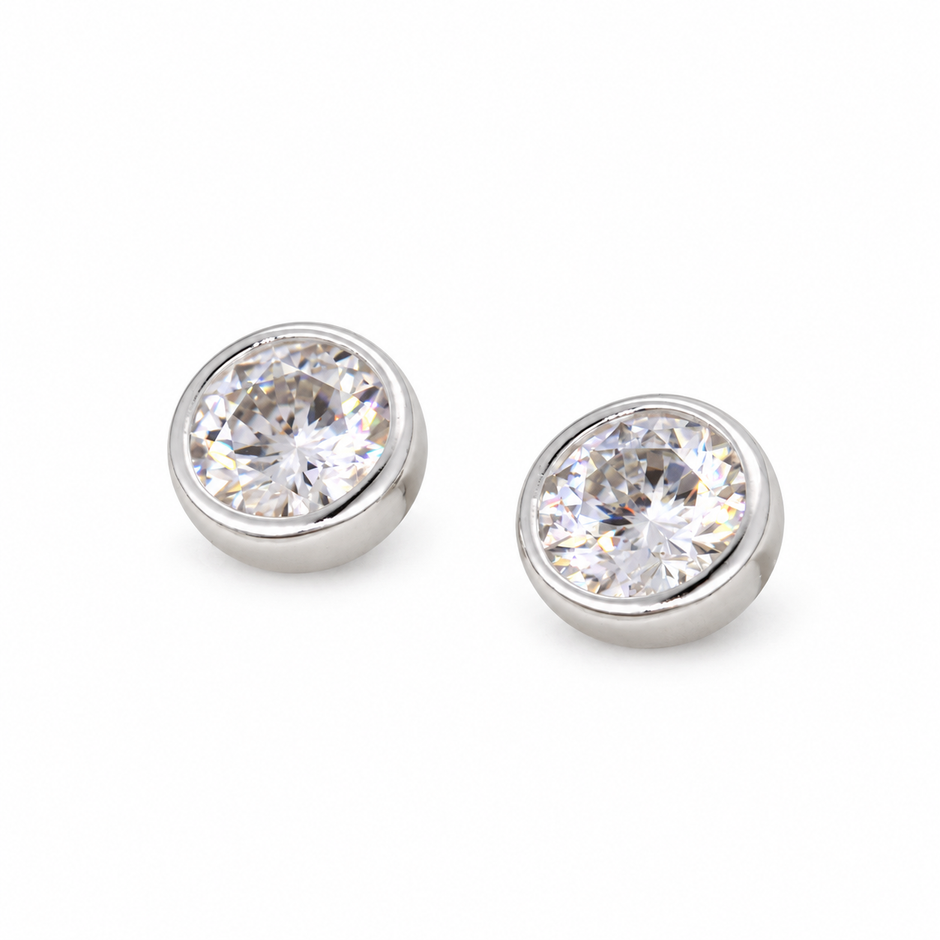 Celestine Bezel Stud Earrings 0.5 auxiliary view 2