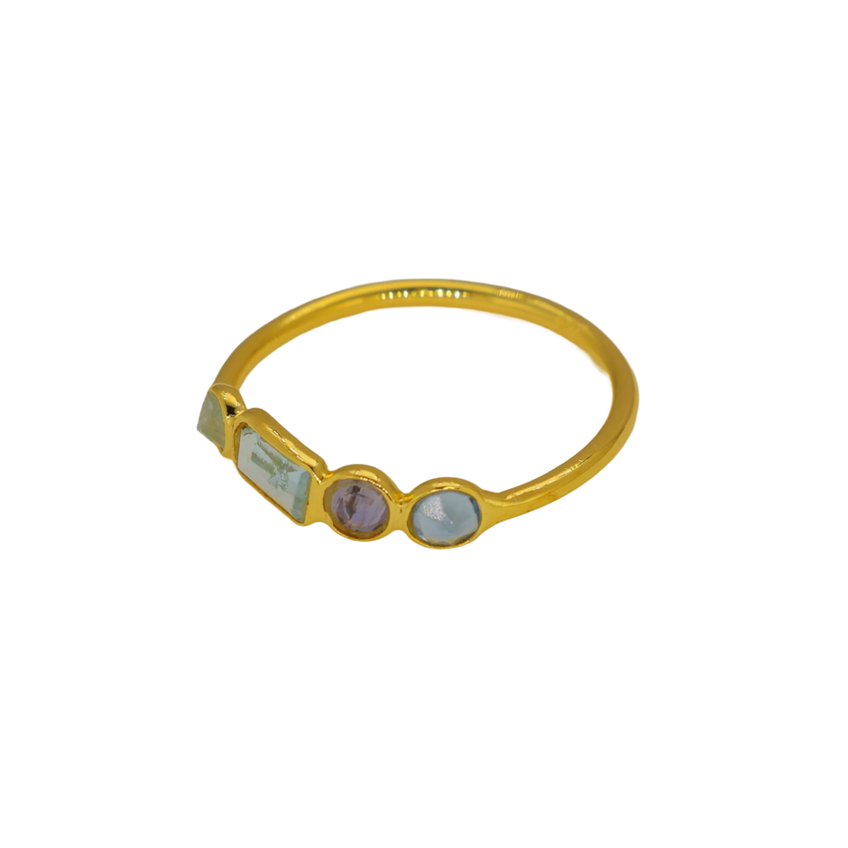 Cirelle Rainbow Moonstone & Labradorite Ring in Gold Vermeil by MOA - view 2