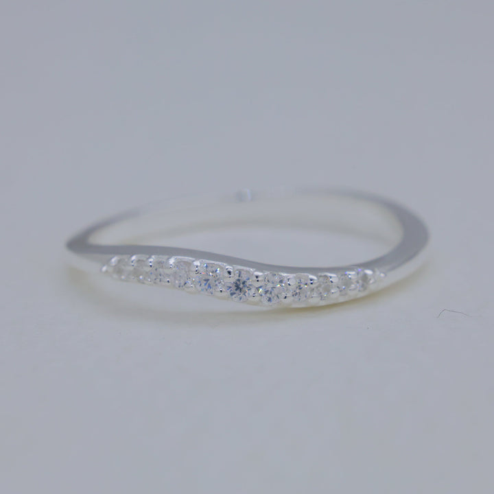 Clarette Pave Curve Ring in 925 Sterling Silver by MOA - view 1