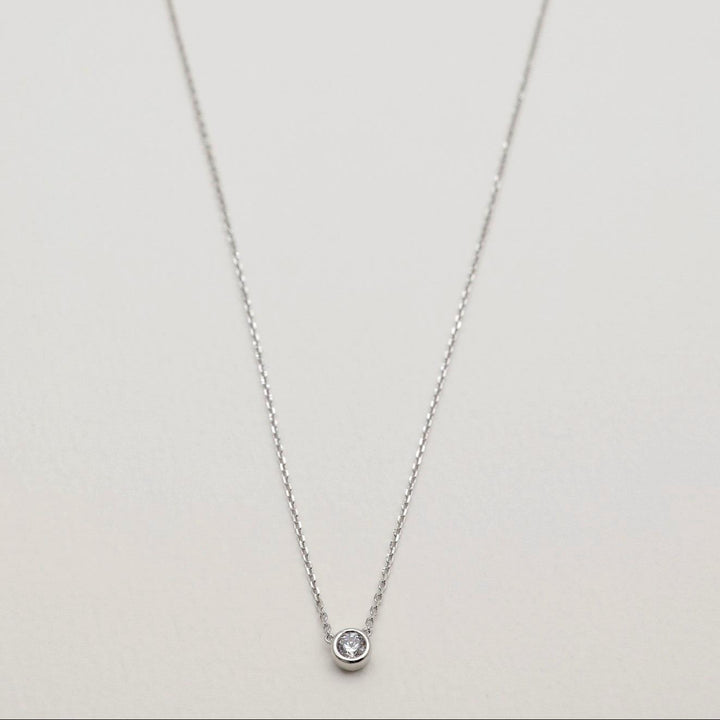 Clarisse Solitaire Necklace in 925 Silver by MOA - view 1