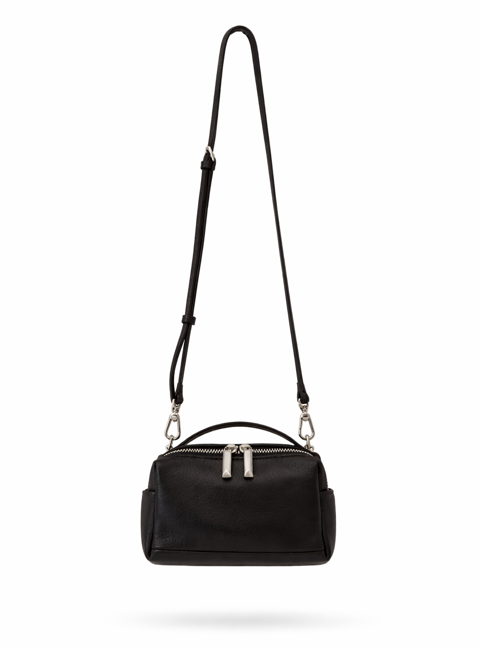 Cyrille Leather Mini Top Handle Bag Black by MOA - view 3