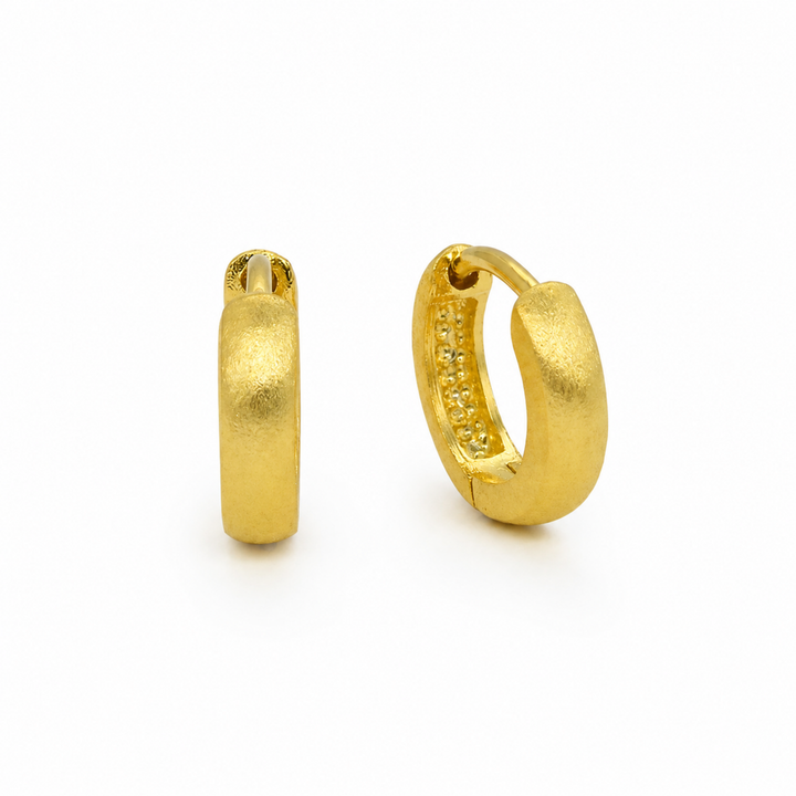 Cyrine Matte Huggie Earrings in 18K Gold over 925 Silver by MOA - view 1