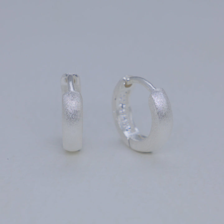 Cyrine Matte Huggie Earrings in 925 Sterling Silver by MOA - view 1