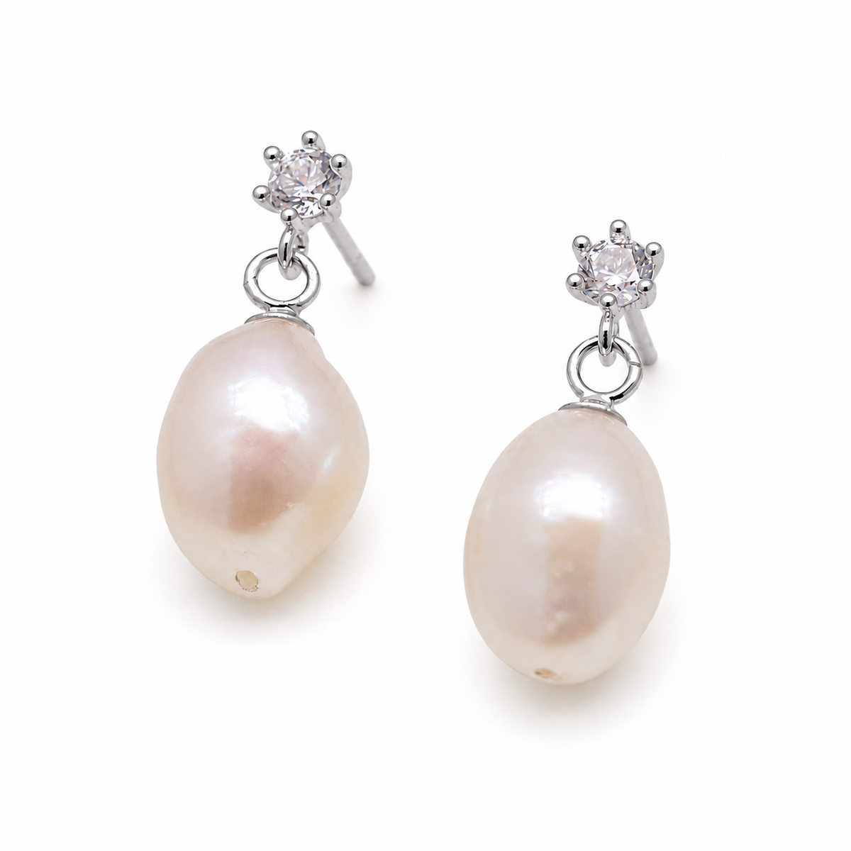 SHARON Earrings in 925 Sterling Silver — angled view