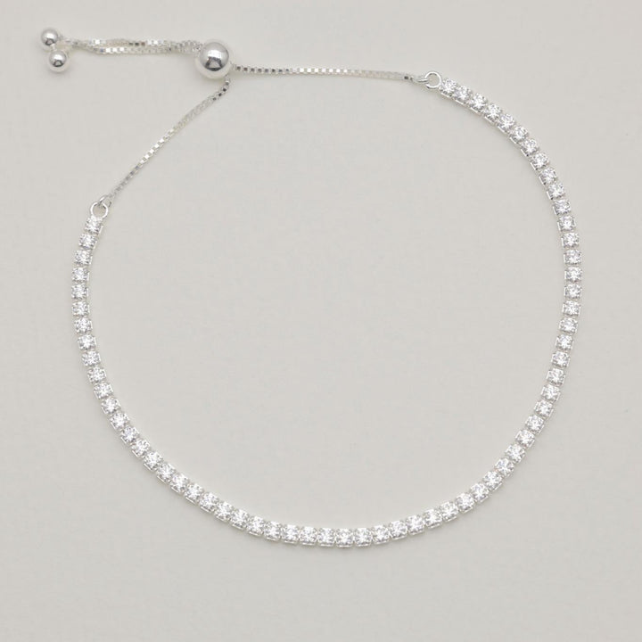 Edith Adjustable Tennis Bracelet in 925 Sterling Silver by MOA - view 1
