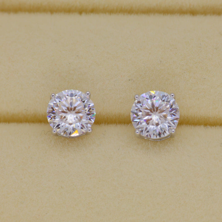 Elara Classic Stud Earrings in 925 Sterling Silver by MOA - view 1