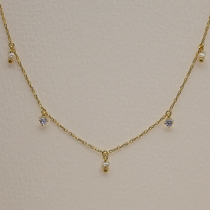 Eliane Drop Necklace in Gold Vermeil by MOA - view 1