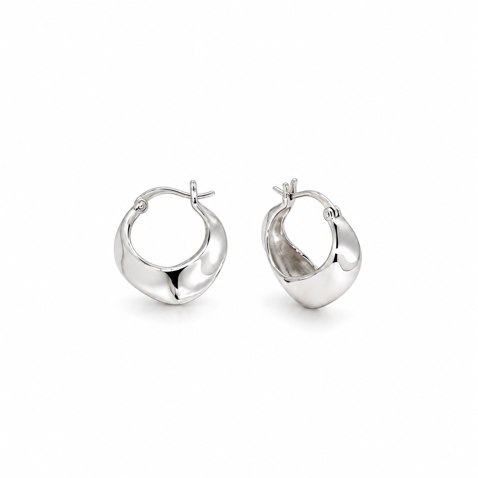 Élodie Sculptural Hoop Earrings in 925 Sterling Silver