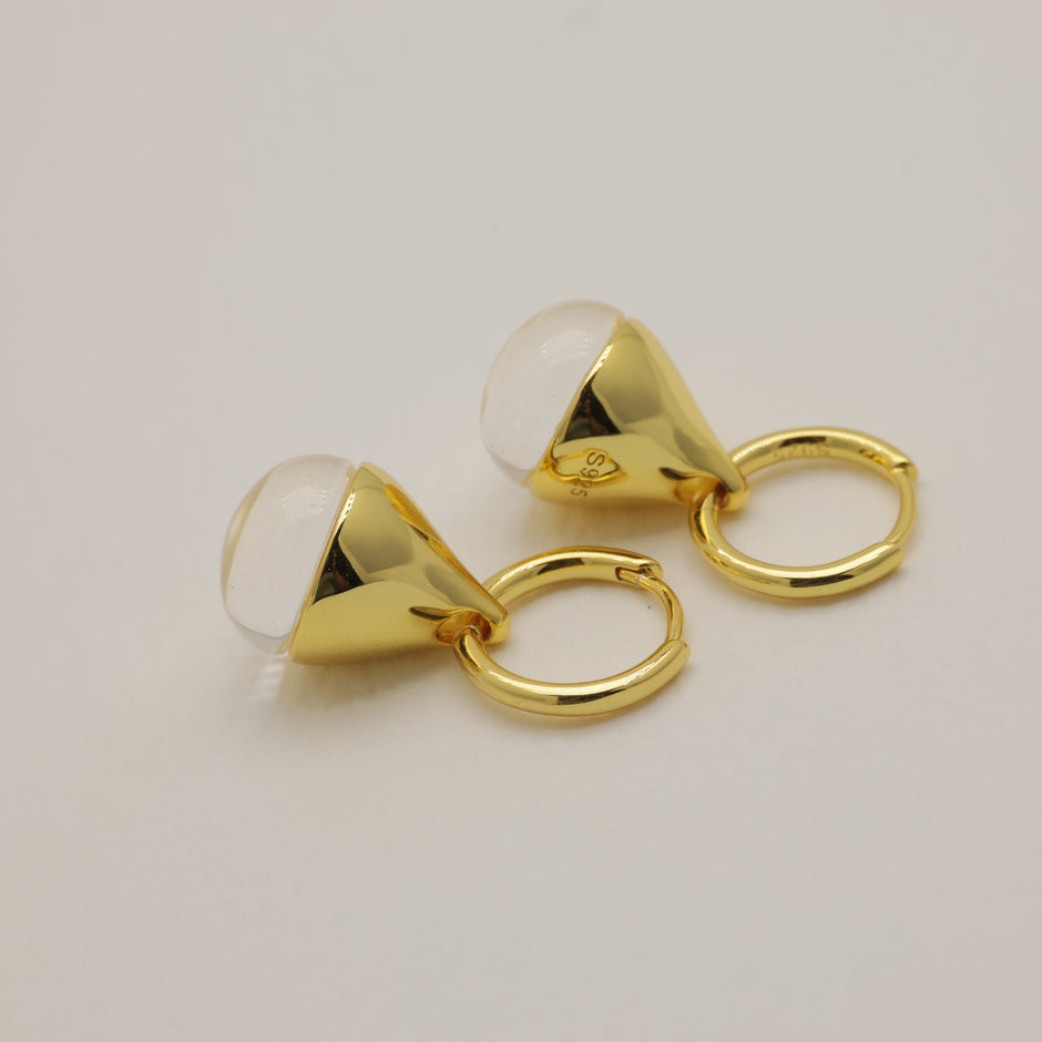 Emilise Crystal Drop Earrings in Gold Vermeil by MOA - view 2