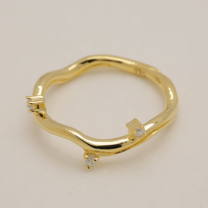 Evelyne Wave Ring in Gold Vermeil by MOA - view 1