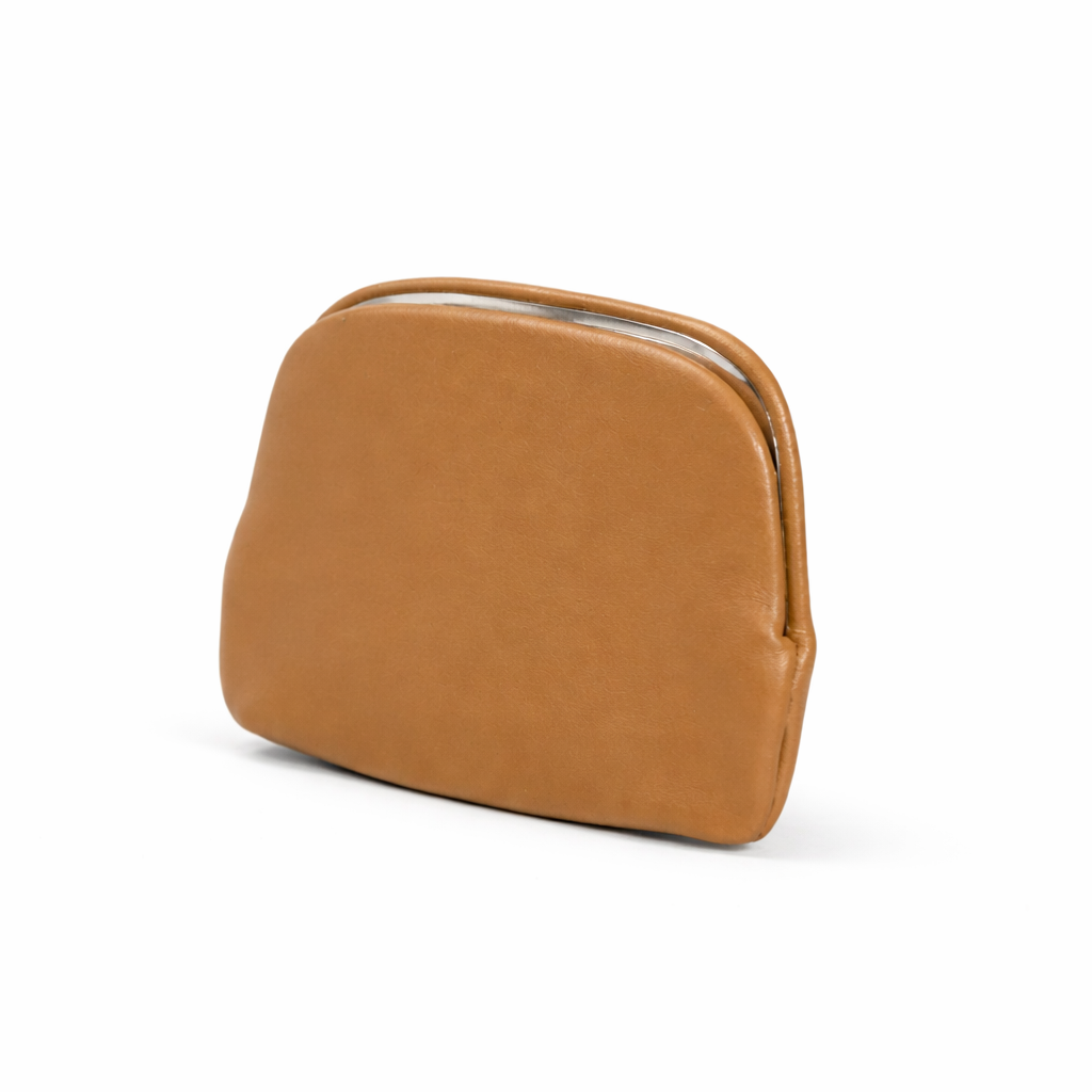 Evrard Leather Frame Coin Pouch Golden Brown by MOA - view 2