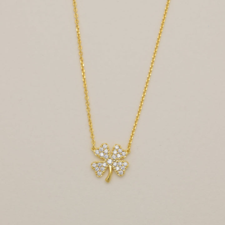 Fleurine Clover Necklace in Gold Vermeil by MOA - view 1