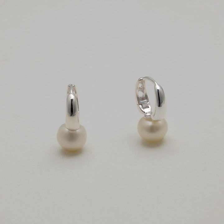 Gaia Pearl Drop Earrings in 925 Sterling Silver by MOA - view 1