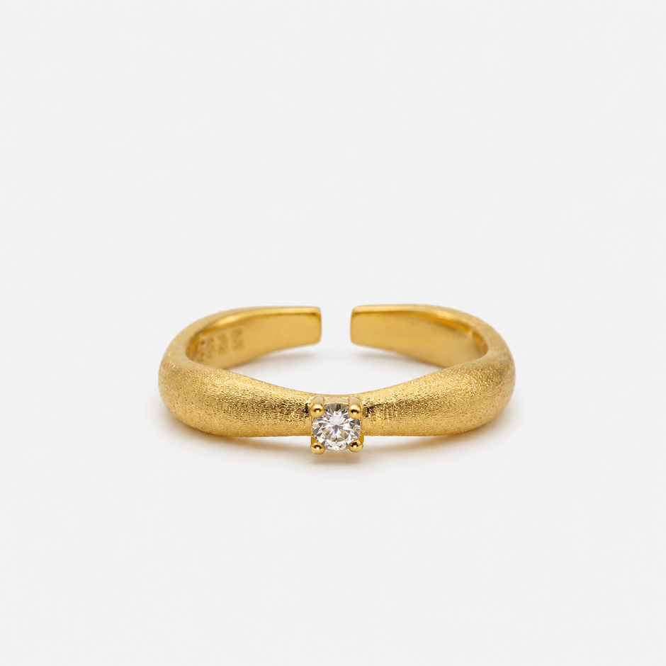 Lina Matte Ring in Gold Vermeil by MOA - studio view