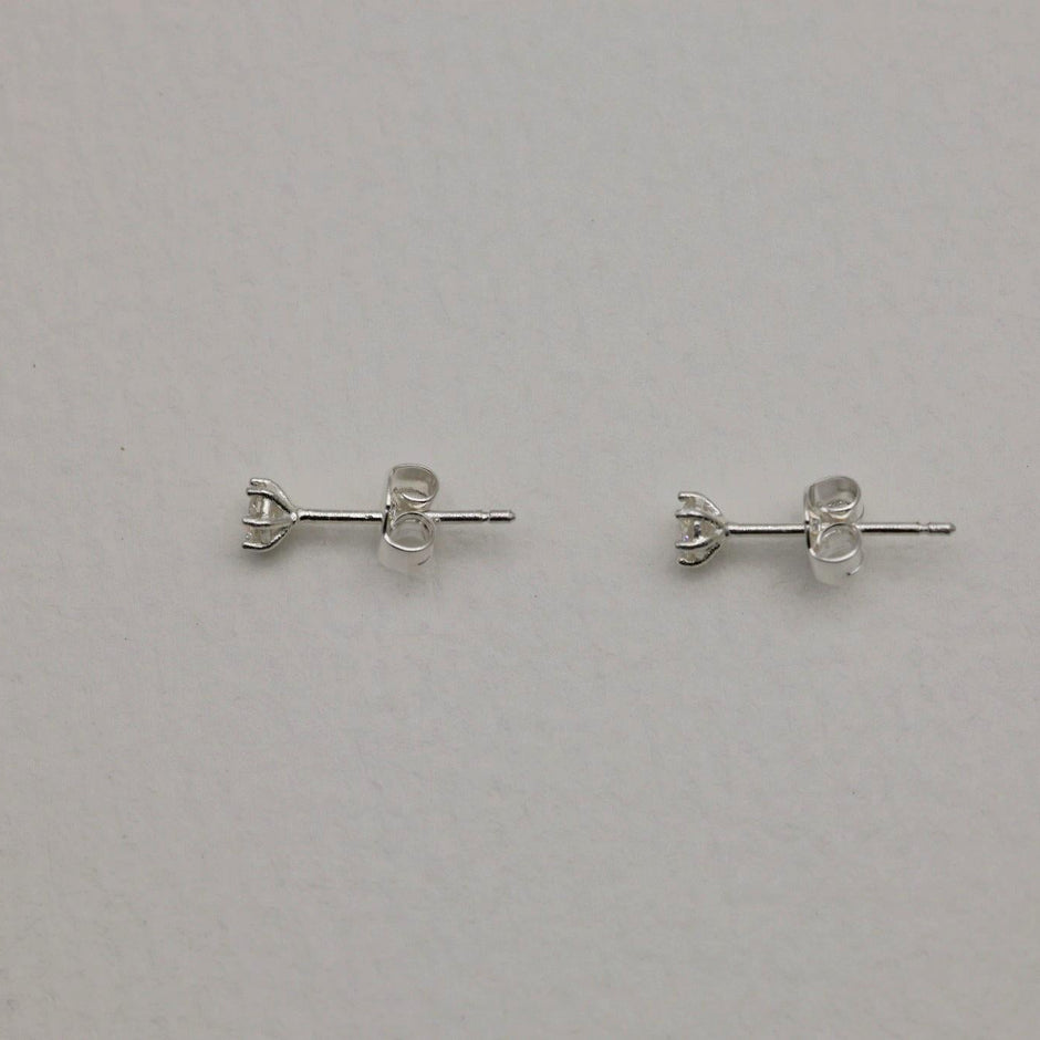 Loane Moissanite Stud Earrings in 925 Sterling Silver by MOA - view 2