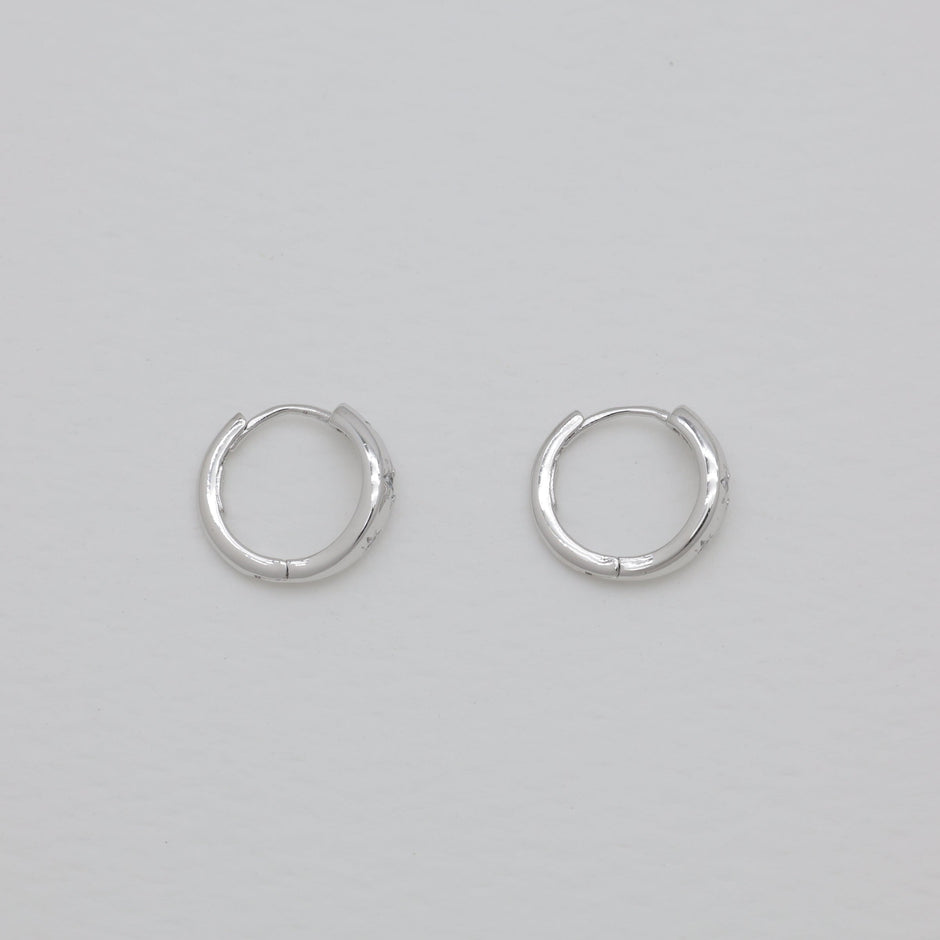 Lucie Star-Set Huggie Earrings 925 Sterling Silver by MOA - view 2