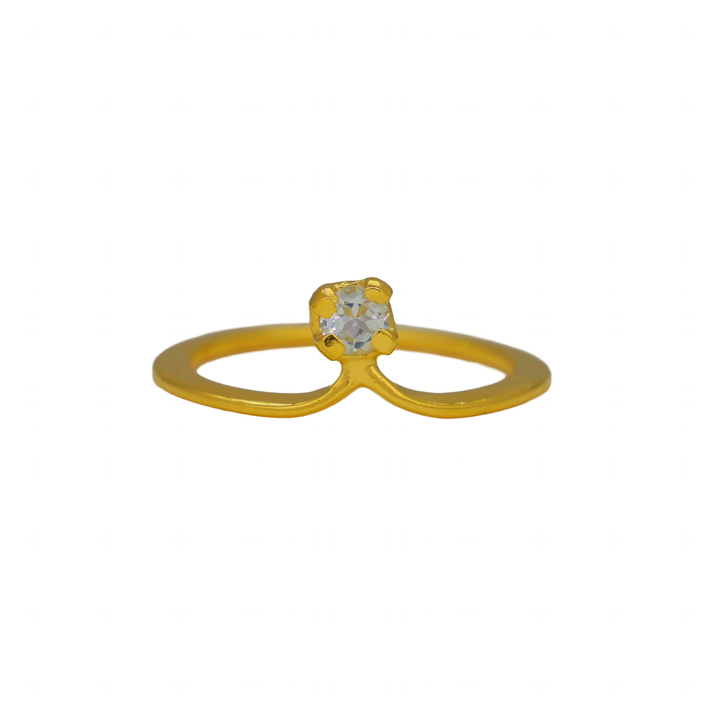 Lunara Zircon Petite Ring in Gold Vermeil by MOA - view 1