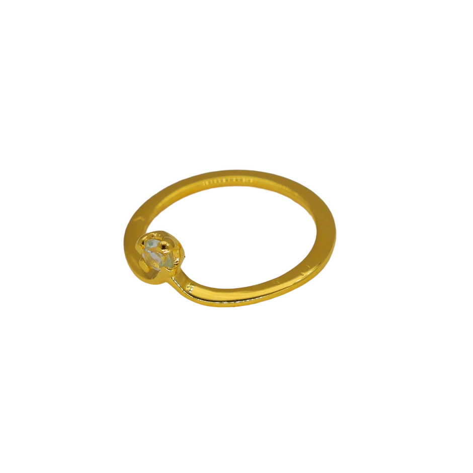 Lunara Zircon Petite Ring in Gold Vermeil by MOA - view 2